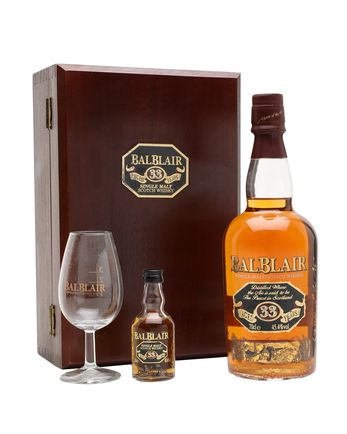 Balblair 33 Jahre alt Gift Set Nosing Glass + Miniature