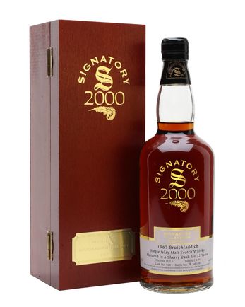Bruichladdich 1967 32 Jahre alt Sherry Cask #968 Signatory Wooden Box