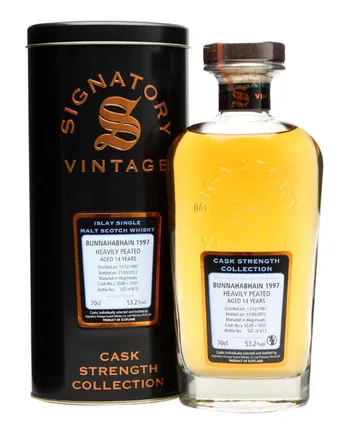Bunnahabhain 1997 14 Jahre alt Peated Cask #5530-5531 Signatory Un-Chillfiltered Collection