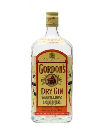Gordon's Dry Gin Bottled 1970s 1 litre