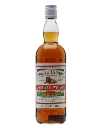 Glenlivet 15 Jahre alt Smith's Bottled 1970s Stencil Bottle Gordon & Macphail