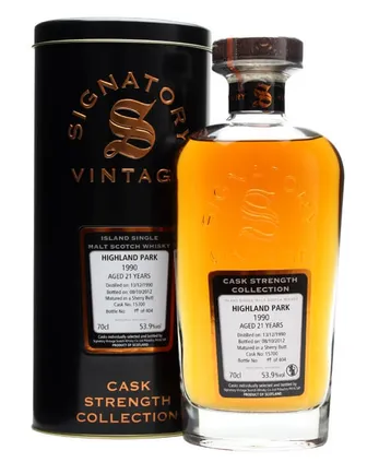 Highland Park 1990 21 Jahre alt Sherry Butt #15700 Signatory Cask Strength Collection