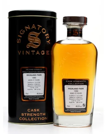 Highland Park 1990 21 Jahre alt Sherry Butt #15701 Signatory Cask Strength Collection