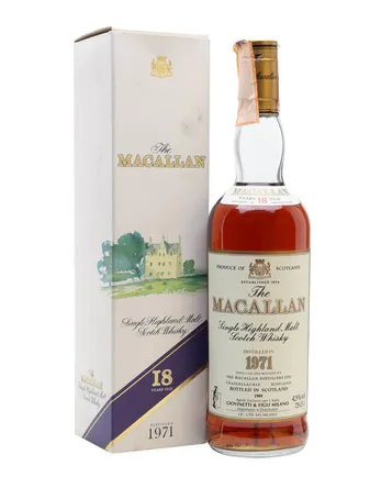 Macallan 1971 18 Jahre alt Vintage Label
