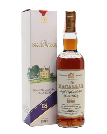 Macallan 1980 18 Jahre alt Vintage Label