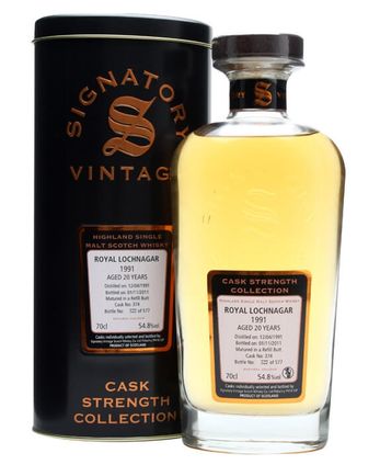 Royal Lochnagar 1991 20 Jahre alt Sherry Butt #374 Signatory Cask Strength Collection