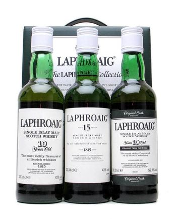 Laphroaig Collection 10 Jahre alt 15 Jahre alt 10 Jahre alt Cask Str 3x33cl