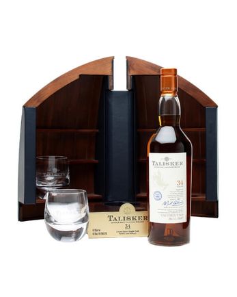 Talisker 1975 34 Jahre alt Boat Cabinet Crystal Glasses
