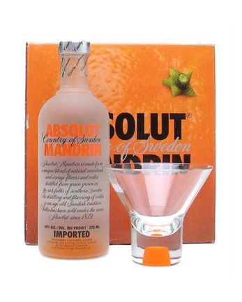 Absolut Mandarin Vodka Gift Pack with 4 glasses